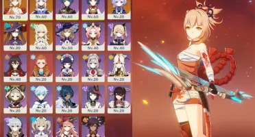 Yoimiya + Harpa Celestial, Mona + Oração, Kokomi e Qiqi