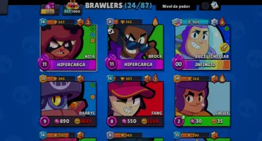 Conta de brawl star com skins, brawlers míticos e hipercarga