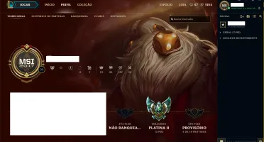 conta league of legends platina II