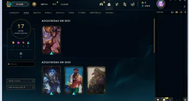 CONTA LOL NÍVEL 66 - 17 SKINS - 42 CAMPEÕES - UNRANKED