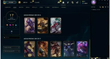 CONTA LOL NÍVEL 66 - 17 SKINS - 42 CAMPEÕES - UNRANKED