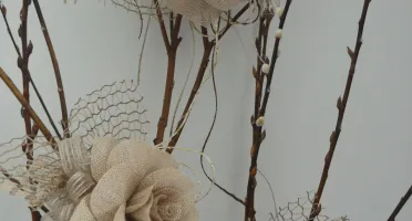 Flor de Juta 14 cm - Sem Galhos