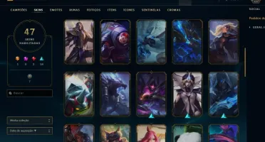 V > Atual Prata3 com 47 skins e 84 champs(Gold4 na passada)