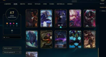 V > Atual Prata3 com 47 skins e 84 champs(Gold4 na passada)