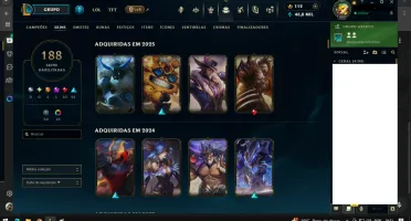 Conta LoL desde 2016 unranked 188 skins