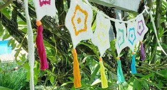 Varal de Estrelas em Crochê