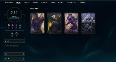 Ouro 4 com TODOS os champs e 211 Skins + 888k de Zed