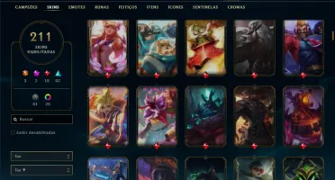 Ouro 4 com TODOS os champs e 211 Skins + 888k de Zed