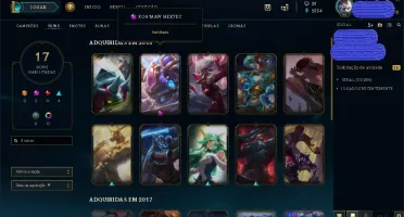 CONTA NVL 96 56 CHAMPS 17 SKINS E 72 ÍCONES POR R$50,00!