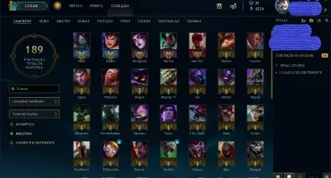 CONTA NVL 96 56 CHAMPS 17 SKINS E 72 ÍCONES POR R$50,00!
