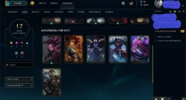 CONTA NVL 96 56 CHAMPS 17 SKINS E 72 ÍCONES POR R$50,00!