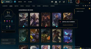 Conta plat 4 season passada = 71 skins bala +106 champs vem!