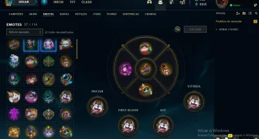 Conta plat 4 season passada = 71 skins bala +106 champs vem!