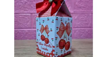 Kit Caixinhas Morangos com Laços para Montar