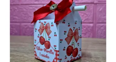 Kit Caixinhas Morangos com Laços para Montar