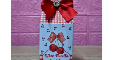 Kit Caixinhas Morangos com Laços para Montar
