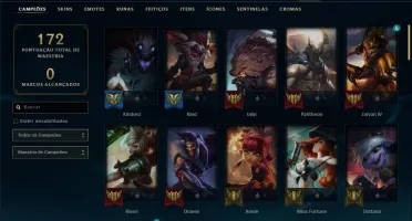 Conta unranked (Dima 2 Season passada) 31 skins e 68 champs