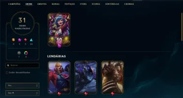 Conta unranked (Dima 2 Season passada) 31 skins e 68 champs