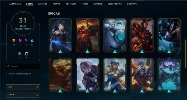 Conta unranked (Dima 2 Season passada) 31 skins e 68 champs