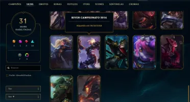 Conta unranked (Dima 2 Season passada) 31 skins e 68 champs