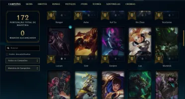 Conta unranked (Dima 2 Season passada) 31 skins e 68 champs