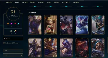 Conta unranked (Dima 2 Season passada) 31 skins e 68 champs