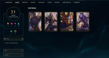 Conta unranked (Dima 2 Season passada) 31 skins e 68 champs