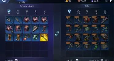 2 contas MIR4, Guerreiro, 73 LVL, 105K, Lanceiro,LVL 71,104k