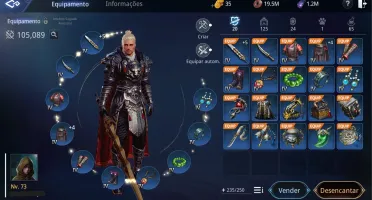 2 contas MIR4, Guerreiro, 73 LVL, 105K, Lanceiro,LVL 71,104k