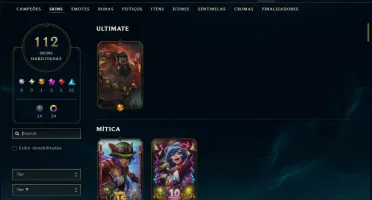 Esmeralda 4 com TODOS os Champs e 112 Skins ( MID / ADC )
