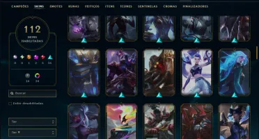 Esmeralda 4 com TODOS os Champs e 112 Skins ( MID / ADC )