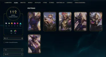 Esmeralda 4 com TODOS os Champs e 112 Skins ( MID / ADC )