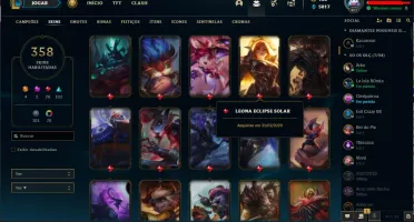 Conta league of legends 358 skin