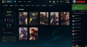 Conta league of legends 358 skin