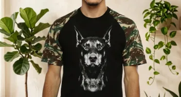Camiseta Raglan Doberman