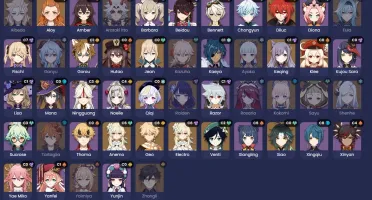 Venti C2, Hutao, Yae, Klee, Xiao, etc