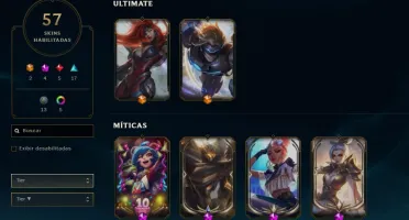 CONTA COM KAYLE JUIZA, RAMMUS REI E 3 SKINS PRESTIGIO