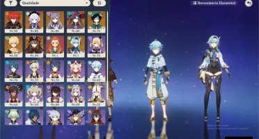 Conta Genshin AR 54 Diluc + Eula + Hutao + Keqing++