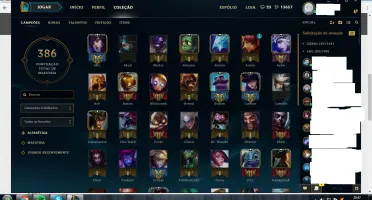 Conta Diamante 2, 58 skins, 119 campeões, 10 páginas de runa