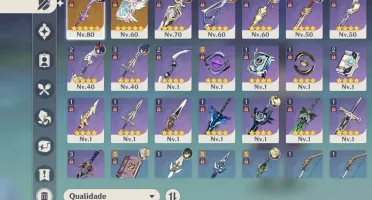 Ar50. Shogun Raiden + cortadora de grama, Xiao, Mona e Diluc