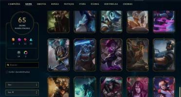 Conta prata 2 com 65 skins e 67 champs