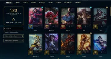 Conta prata 2 com 65 skins e 67 champs