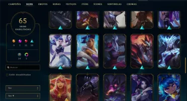 Conta prata 2 com 65 skins e 67 champs