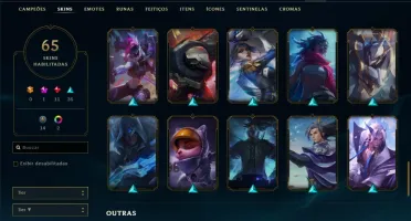 Conta prata 2 com 65 skins e 67 champs
