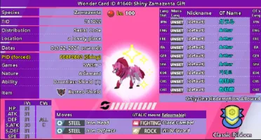 Zacian e Zamazenta shiny Pokémon Sword Shield Scarlet Violet