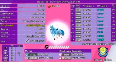 Zacian e Zamazenta shiny Pokémon Sword Shield Scarlet Violet
