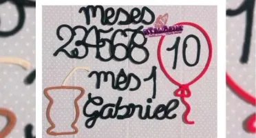 Kit Mêsversário Gaúcho Cuia e Nome em Tricotin Personalizado