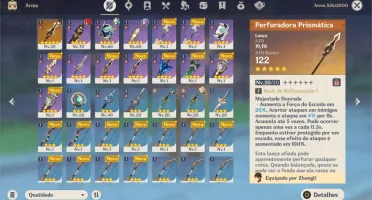 ❄Ganyu+Zhongli com Lança prismática+Diluc+Keqing+Qiqi❄AR35