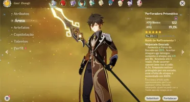 ❄Ganyu+Zhongli com Lança prismática+Diluc+Keqing+Qiqi❄AR35
