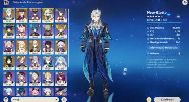 Conta Genshin Neuvillette C1 + Lyney + Nahida + Scaramouche